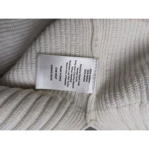 Talbots Sweater Cream Turtleneck Pullover Cotton Modal Blend Womens Lp - Picture 4 of 9
